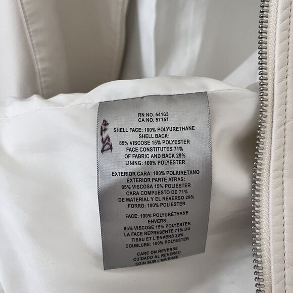 NWT Levi Strauss & Co Women’s Cream Color Faux Leather Motorcycle Jacket… - Picture 9 of 13